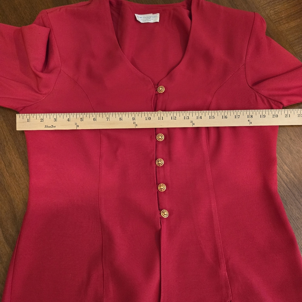 Lew Magram 3-Piece Red Woman's Suit, Jacket, Skirt, Slacks, Size 12 - Picture 15 of 16